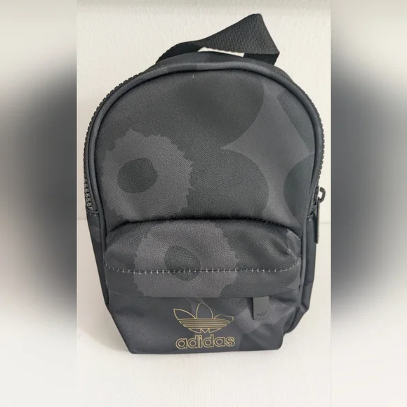 Adidas New Originals x Marimekko mini backpack in tonal black Gray floral print - Picture 6 of 10